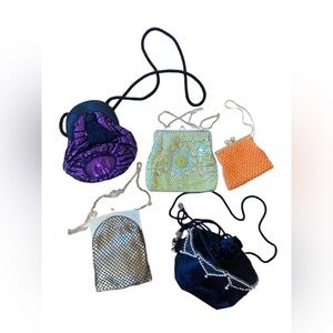 Bundle Set 5 Vintage Evening Bags Beaded 80s Whiting Davia I Magnin Timely